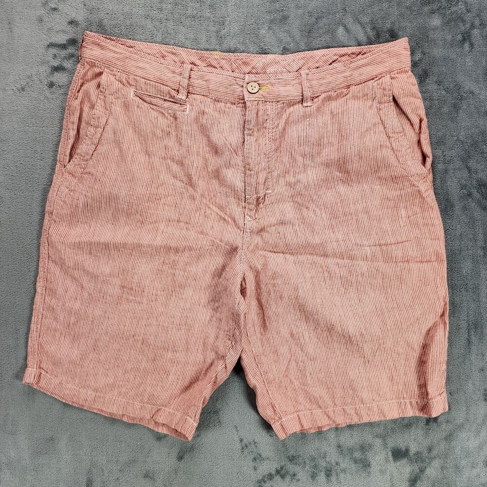 Tommy Bahama Relax Mens Size 38 Shorts 100% Linen Salmon Flat Front Resortwear